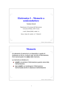 Elettronica I – Memorie a semiconduttore Memorie