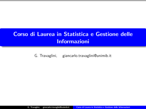 Corso di Laurea in Statistica e ,estione delle