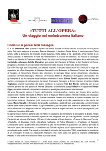 «TUTTI ALL`OPERA » Un viaggio nel melodramma italiano