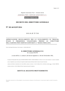 DECRETO DEL DIRETTORE GENERALE N 202 del 02 07 2014