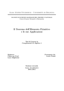 Il Teorema dell`Elemento Primitivo e le sue Applicazioni