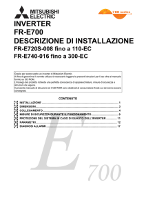 FR-E700, DESCRIZIONE DI INSTALLAZIONE