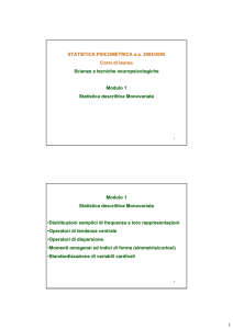 STATISTICA PSICOMETRICA a.a. 2004/2005 Corsi di laurea