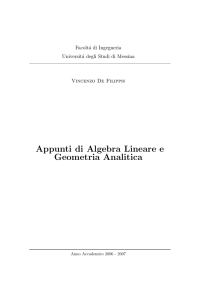 Appunti di Algebra Lineare e Geometria Analitica