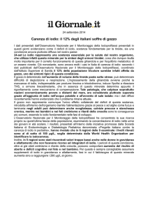 Carenza di iodio: il 12% degli italiani soffre di gozzo