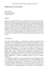 Wittgenstein e il naturalismo - Università degli Studi di Trieste