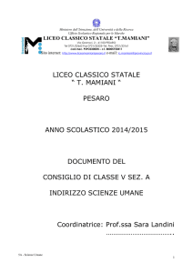 5A Scienze Umane - Liceo "Mamiani" – Pesaro