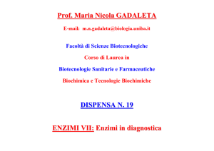 Enzimi in diagnostica - Classi di Laurea in Biotecnologie - Bari