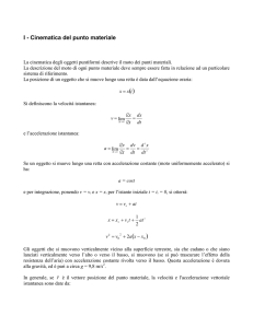 I - Cinematica del punto materiale