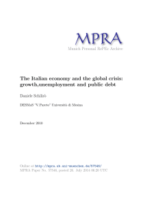 The Italian economy and the global crisis: growth,unemployment