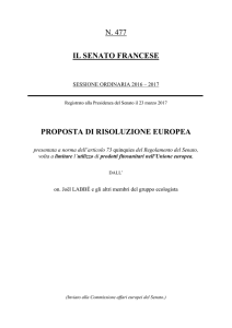 n. 477 il senato francese proposta di risoluzione europea