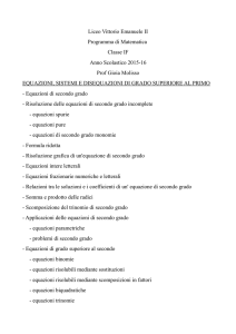 Liceo Vittorio Emanuele II Programma di Matematica Classe IF Anno