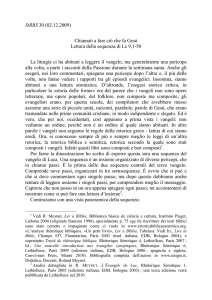 Chiamati a fare ciò che fa Gesù Lettura della sequenza di Lc 9,1