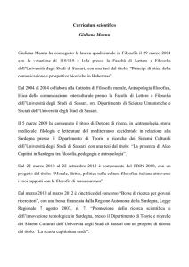 Curriculum scientifico Giuliana Mannu Giuliana Mannu ha
