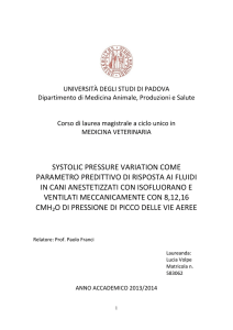 systolic pressure variation come parametro predittivo di risposta ai