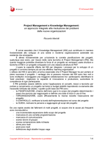 Project Management e Knowledge Management