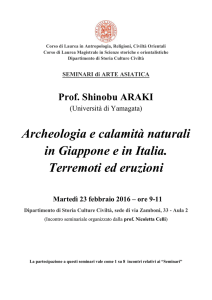 Archeologia e calamità naturali in Giappone e in Italia. Terremoti ed