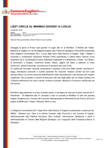 Comune Cagliari News - Liszt Circle al MiniMax giovedì 14 luglio