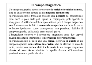 Il campo magnetico - Sezione di Fisica