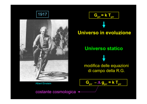 Universo statico Universo in evoluzione - INFN-LNF