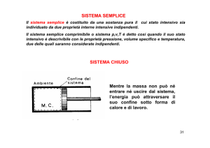 SISTEMA SEMPLICE SISTEMA CHIUSO Mentre la massa non può