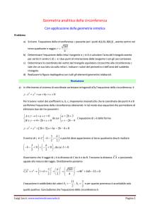 Geometria analitica della circonferenza