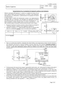 Acquisizione di un campione di segnali con nui con Arduino RV ΔV
