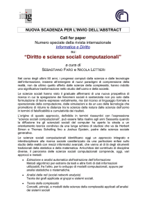 Call for paper su: "Diritto e scienze sociali computazionali" - ittig