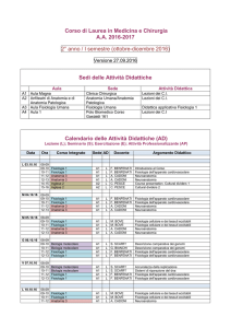 Calendario Corsi - Corso di Laurea in Medicina e Chirurgia