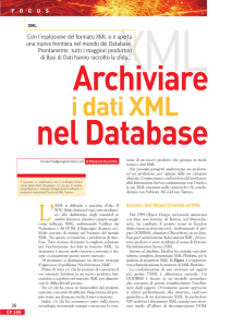 Archiviare i dati XML nel Database