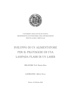 SVILUPPO DI UN ALIMENTATORE PER IL PILOTAGGIO DI UNA