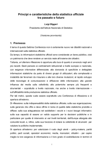 Principi e caratteristiche della statistica ufficiale tra passato e