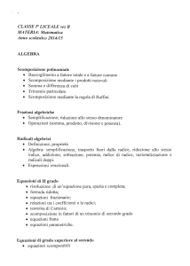 CLASSE 1a LICEALE sez B MATERIA: Matematica Anno scolastico