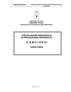 Disciplinare Regionale di Produzione Integrata