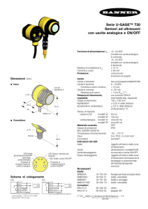 Serie U-GAGE™ T30 Sensori ad ultrasuoni con uscita analogica e
