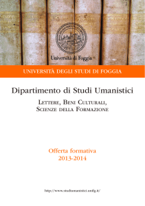 Offerta Formativa 2013 - 2014 - Dipartimento di Studi Umanistici