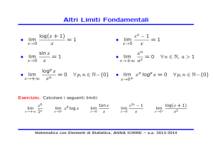 Altri Limiti Fondamentali - Dipartimento di Matematica