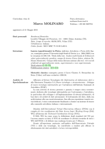 Curriculum Vitae - Osservatorio Astronomico di Trieste