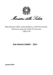 Relazione USMAF 2013 - Ministero della Salute