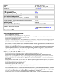 Obiettivi formativi qualificanti della classe: L