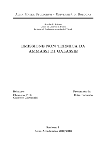 EMISSIONE NON TERMICA DA AMMASSI DI GALASSIE