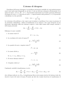 L`atomo di idrogeno