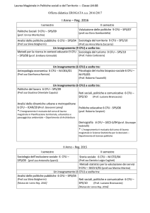 CdS Politiche sociali e del territorio