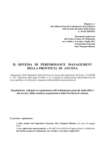 Il sistema di performance management della Provincia di Ancona