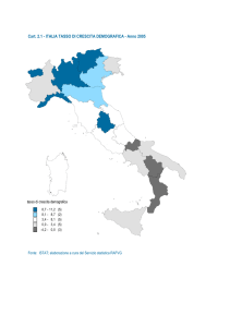 Cart. 2.1 - ITALIA TASSO DI CRESCITA DEMOGRAFICA
