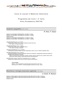 Corso di Laurea in Medicina Veterinaria Programma dei Corsi • 2