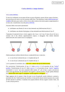 Carica elettrica e campo elettrico