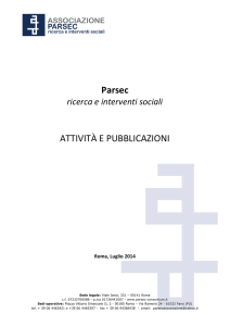 Parsec ATTIVITÀ E PUBBLICAZIONI