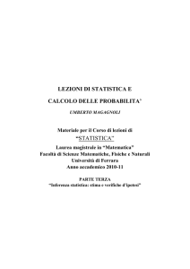 LEZIONI DI STATISTICA E CALCOLO DELLE PROBABILITA