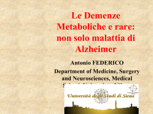 Demenze metaboliche e neurodegenerazione.